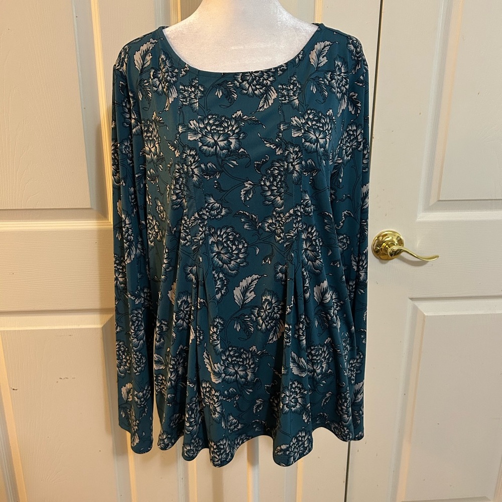 Banana Republic Teal Floral Swing Tunic